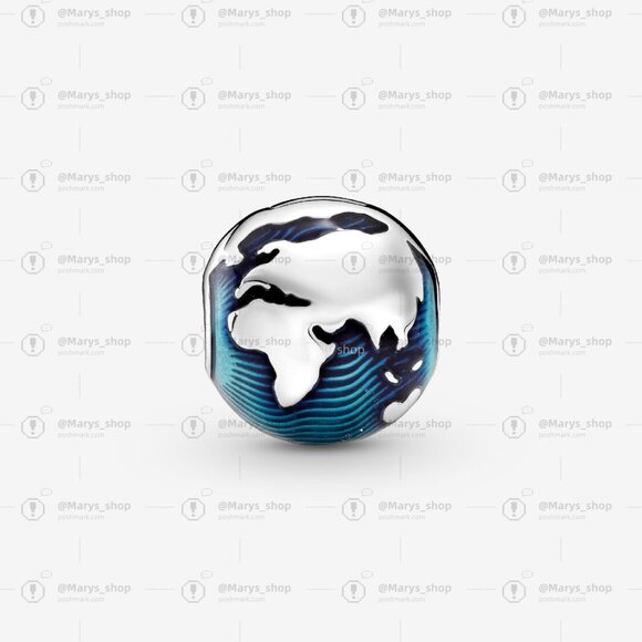 Pandora Blue Globe Clip Charm - Picture 3 of 4